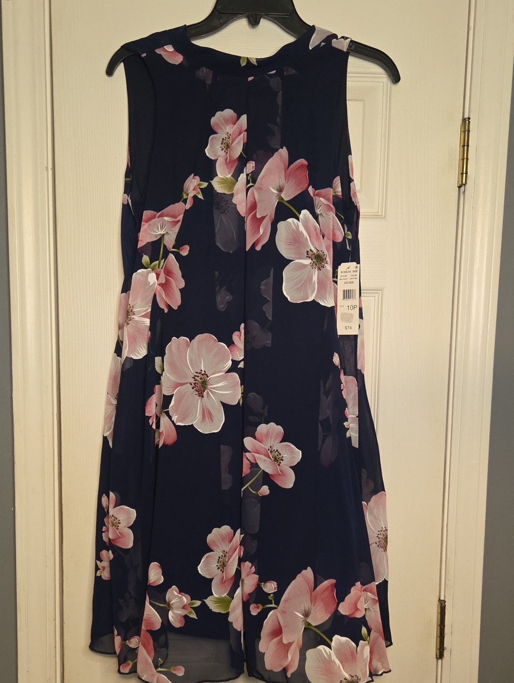 Robbie Bee Navy Floral Sleeveless A-Line Dress